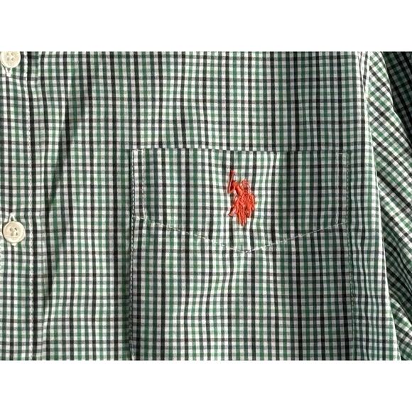 US POLO ASSN Long Sleeves Button Down Shirt, Green/White/ Black, Sz: XL, 77-07 - Picture 12 of 13